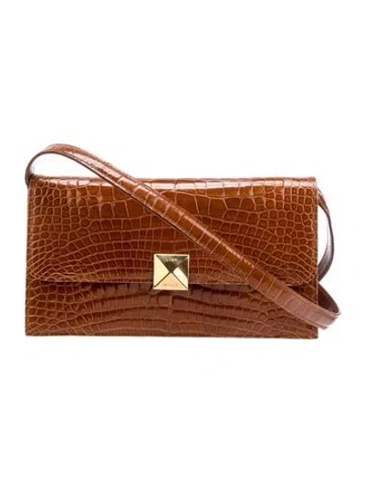 Pre-owned Lana Marks Alligator Shoulder Bag In Brown