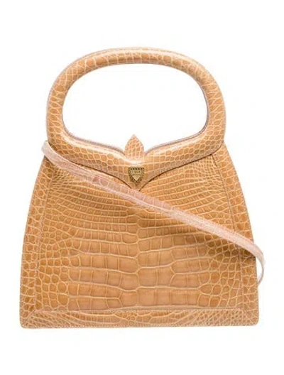 Pre-owned Lana Marks Alligator Top Handle Bag In Neutral