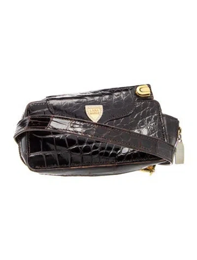 Pre-owned Lana Marks Crocodile Belt Bag In Black