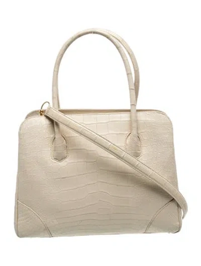 Pre-owned Lana Marks Crocodile Shoulder Bag In Neutrals