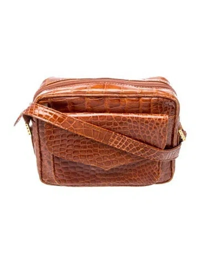 Pre-owned Lana Marks Leather Crossbody Bag In Brown