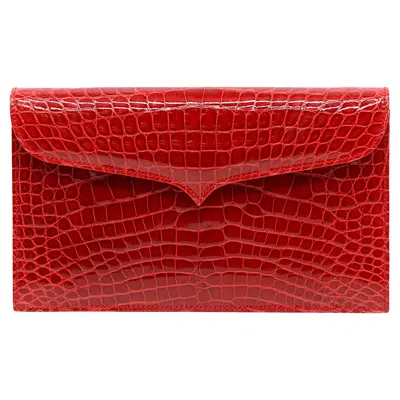 Pre-owned Lana Marks Red Alligator Clutch