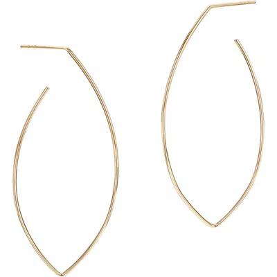 Lana Marquise Shape Wire Hoop Earrings In Gold