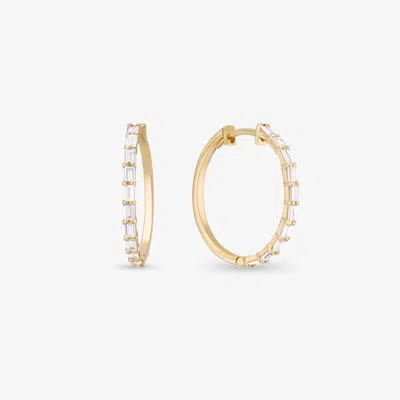 Lana Mini Baguette Diamond Hoops 14k In Red