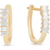 Lana Mini Baguette Diamond Huggie Hoop Earrings In Yellow