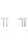 Lana Mini Chai Charm Stud Earrings In White Gold