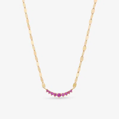 Lana Mini Curved Pink Sapphire Necklace 14k In Gold