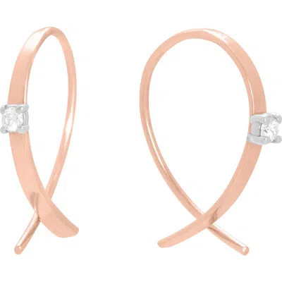 Lana Mini Diamond Upside Down Hoop Earrings