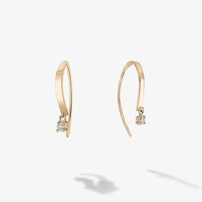 Lana Mini Flat Hooked On Hoops With Dangle Diamonds 14k In Gold