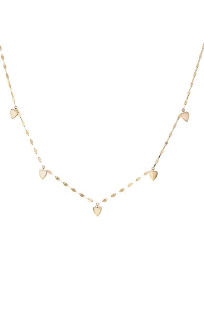 Lana Mini Heart Charm Necklace In Yellow Gold