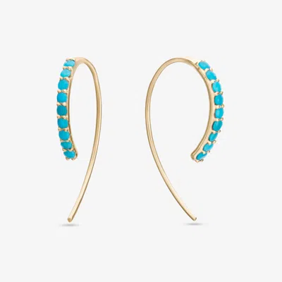 Lana Mini Turquoise Hooked On Hoops 14k In Gold