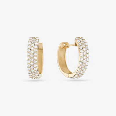 Lana Mini Wide Pave Diamond Huggies In Gold