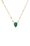 Lana Pear-cut Emerald Pendant Necklace In Gold