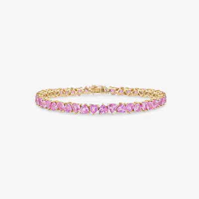 Lana Pink Sapphire Heart Tennis Bracelet 14k In Purple