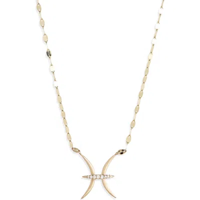 Lana Pisces Zodiac Diamond Pendant Necklace In Gold