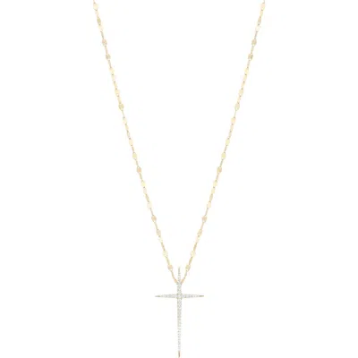 Lana Pointed Diamond Cross 14k Gold Pendant Necklace In Neutral