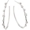 Lana Scattered Diamond Wire Hoop Earrings In Metallic