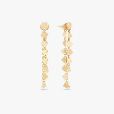 Lana Short Heart Disc Front To Back Linear Earrings 14k In Gold