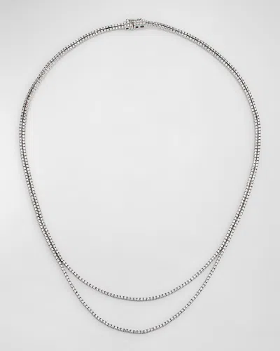 Lana Skinny Double Strand Tennis Necklace In White Gold