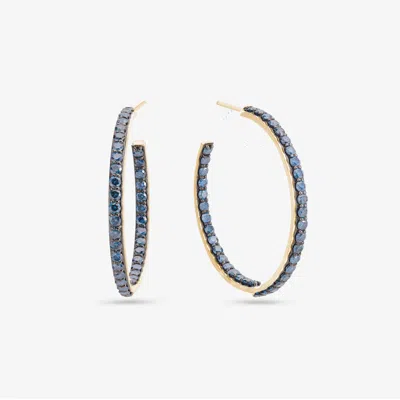 Lana Small Denim Blue Diamond Hoops 14k In Purple