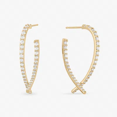 Lana Small Diamond Front To Back Upside Down Hoops 14k In Red