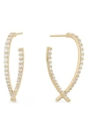 Lana Small Diamond Upside Down Hoop Earrings In Yellow Gold