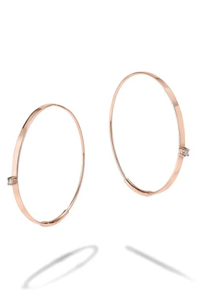 Lana Small Flat Diamond Hoop Earrings In Gold