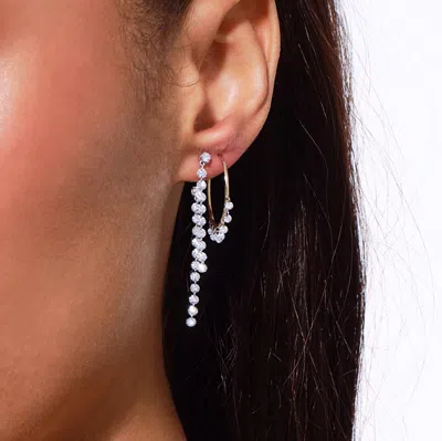 Lana Small Floating Diamond Fringe Hoops 14k In Gold