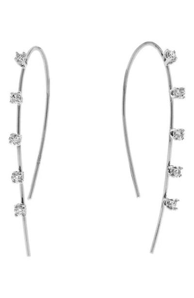 Lana Small Hooked On 14k Gold Diamond Hoop Earrings In Silver
