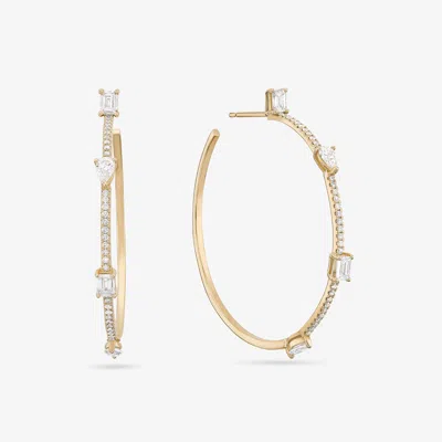 Lana Small Pave Fancy Diamond Hoops In Gold