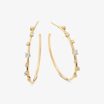 Lana Small Solo Wire Diamond Hoops 14k In Gold