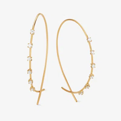 Lana Small Solo Wire Diamond Upside Down Hoops 14k In Gold