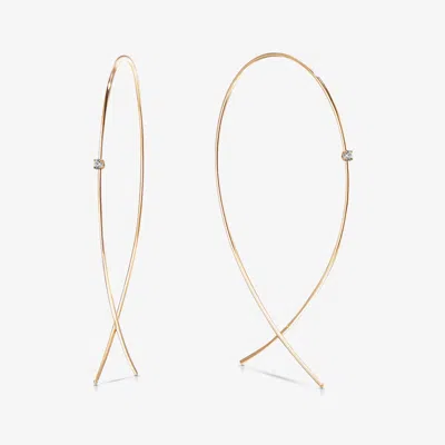 Lana Small Upside Down Hoops With Diamonds 14k In Gold