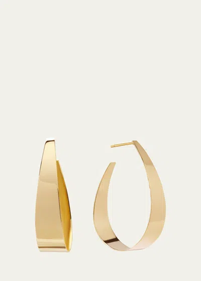 Lana Small Wrapped Wide Curved Hoop Earrings In Yg