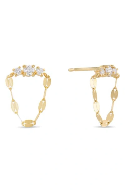 Lana Solo Blake 14k Diamond Draping Earrings In Metallic