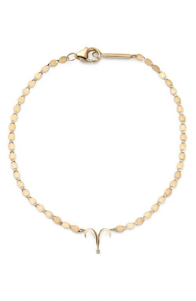 Lana Solo Diamond Zodiac Bracelet In Yellow/aries
