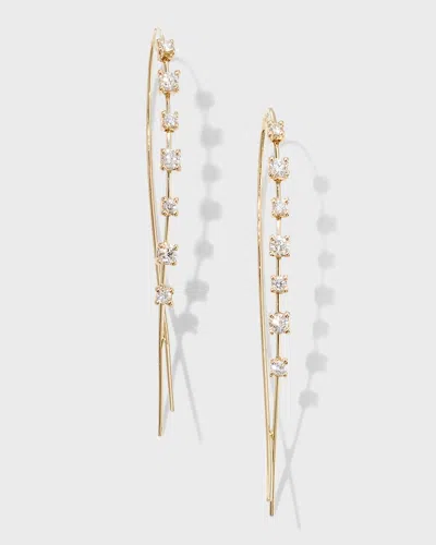 Lana Solo Mini Narrow Upside Down Hoop Earrings With Diamonds, 41mm In Gold