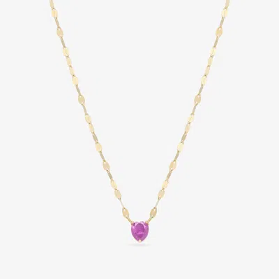 Lana Solo Pink Sapphire Heart Pendant Necklace 14k In Gold