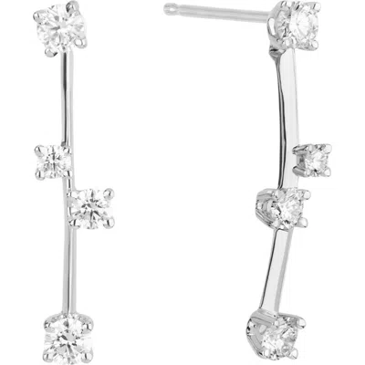 Lana Solo Stacked Diamond Linear Drop Earrings In White Gold