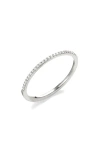 Lana Thin Diamond Stacking Ring In White Gold/diamond