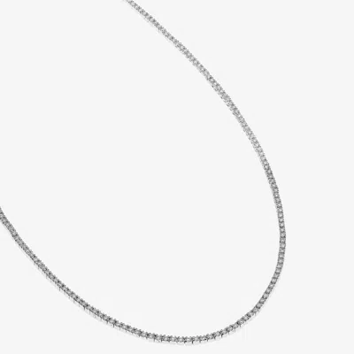 Lana Thin Diamond Tennis Necklace 14k In Red
