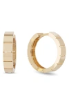 Lana Thin Flash Tile Hoop Earrings In Yellow
