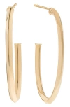 Lana Thin Oval Hoop Earrings In Yellow