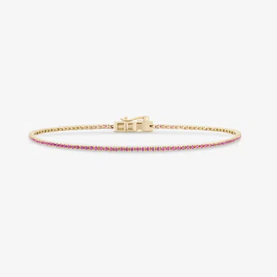 Lana Thin Pink Sapphire Tennis Bracelet 14k In Gold