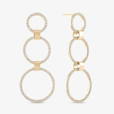 Lana Three Circle Diamond Earrings 14k In Gold