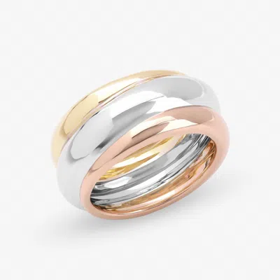 Lana Tri Gold Three Row Bubble Ring 14k Tri In Multi