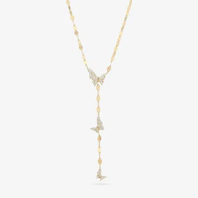 Lana Triple Butterfly Diamond Lariat Necklace 14k In Gold