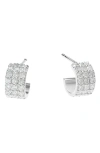Shop Lana Triple Row Diamond Huggie Hoop Earrings In White Gold