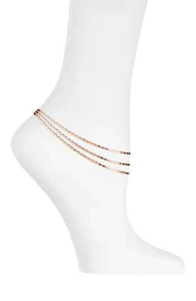 Lana Triple Strand Malibu Anklet In Gold