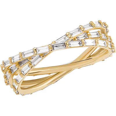 Lana Triple Wrap Diamond Baguette Ring In Yellow Gold
